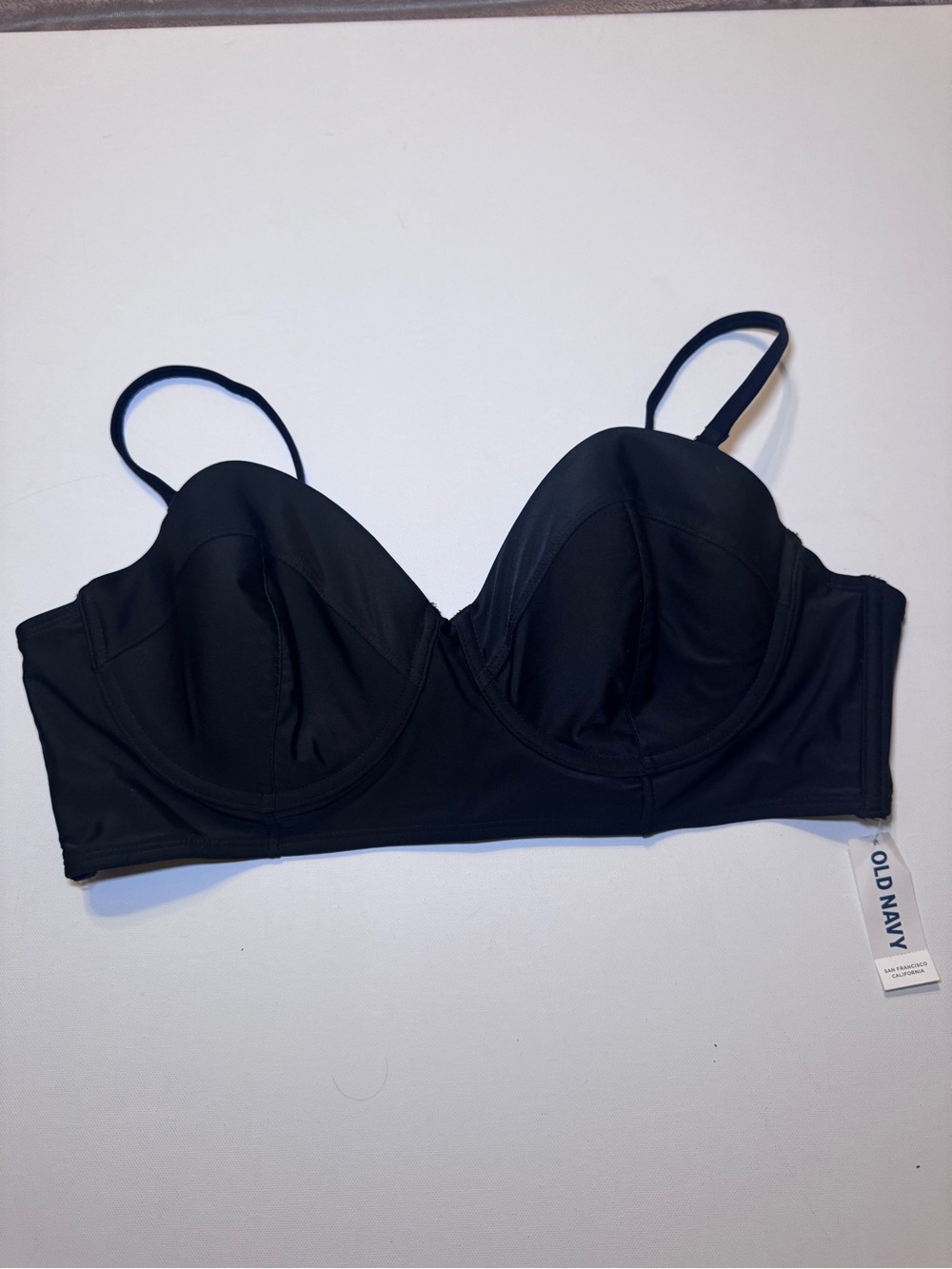 Old Navy Black Longline Underwire Bathing Suit Top
